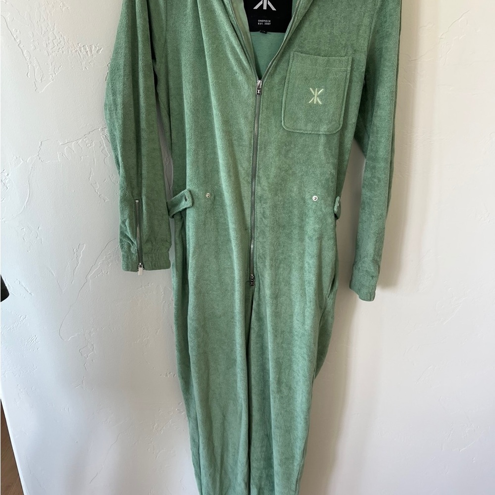 Green Zip-Up Jumpsuit